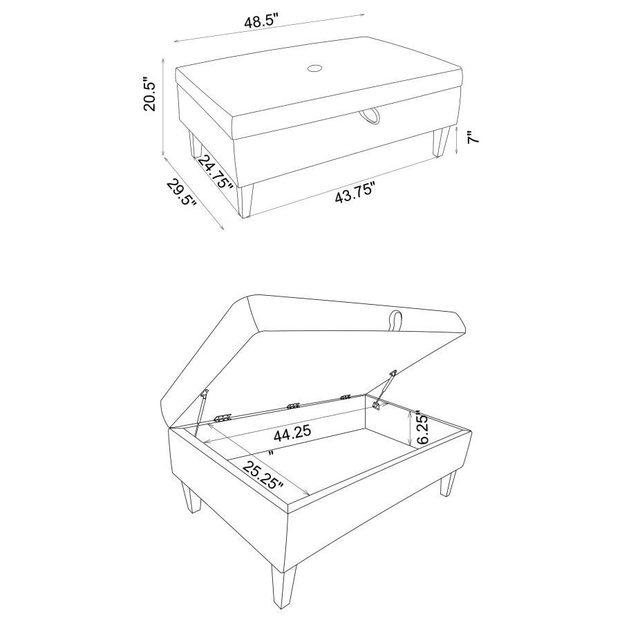Ernest - Storage Ottoman - Black