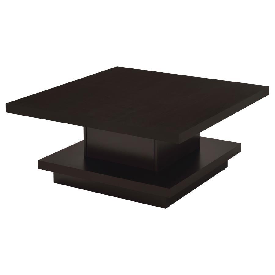 Reston - Pedestal Square Coffee Table - Brown