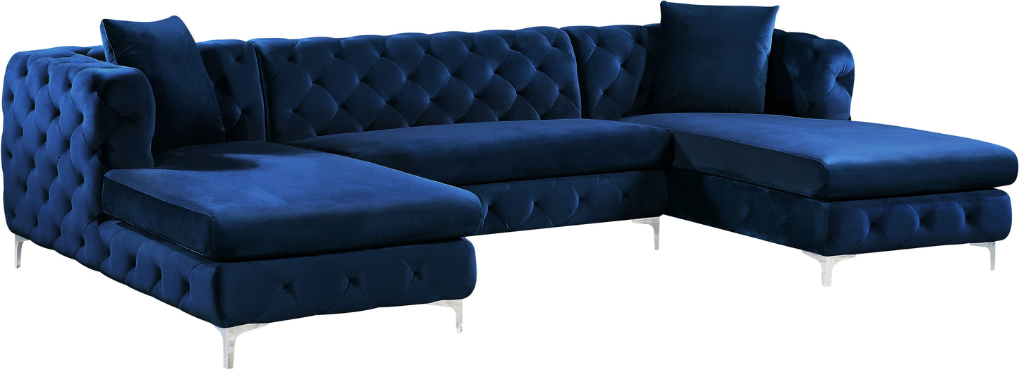 Gail Velvet- 3 Piece Sectional