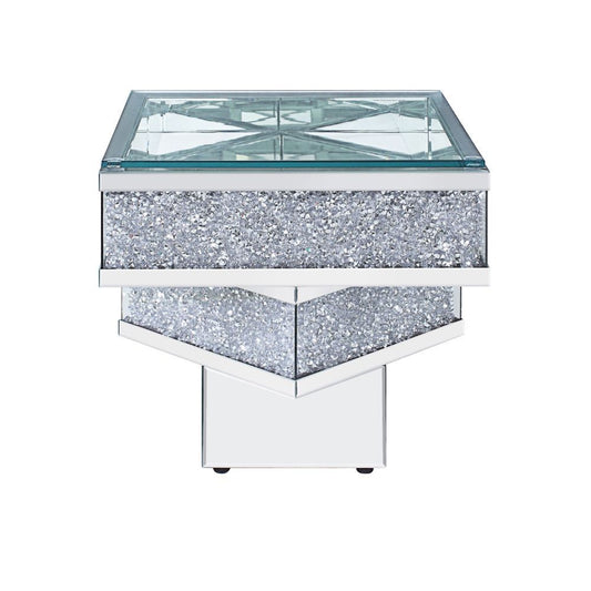 Noralie - End Table - Mirrored & Faux Diamonds