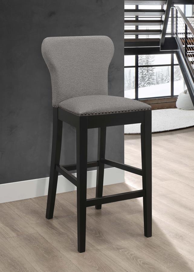 Rolando - Bar Stool (Set of 2) - Nailhead Trim - Gray