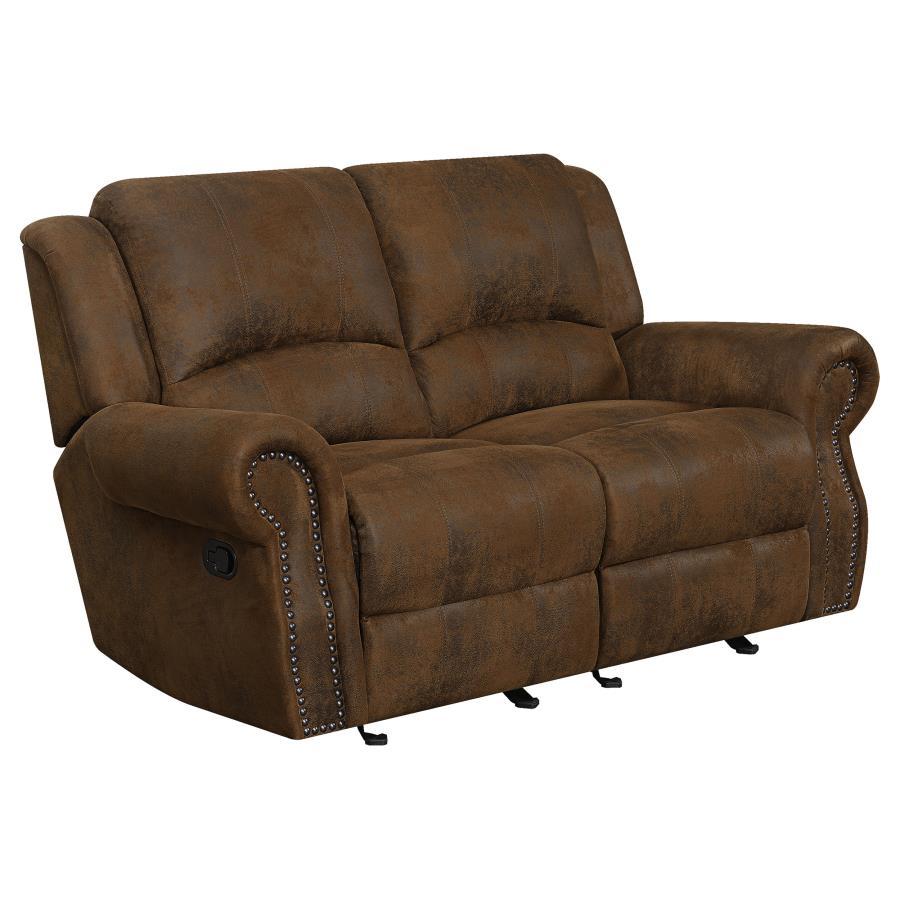 Sir Rawlinson - Rolled Arm Glider Loveseat with Nailhead Trim