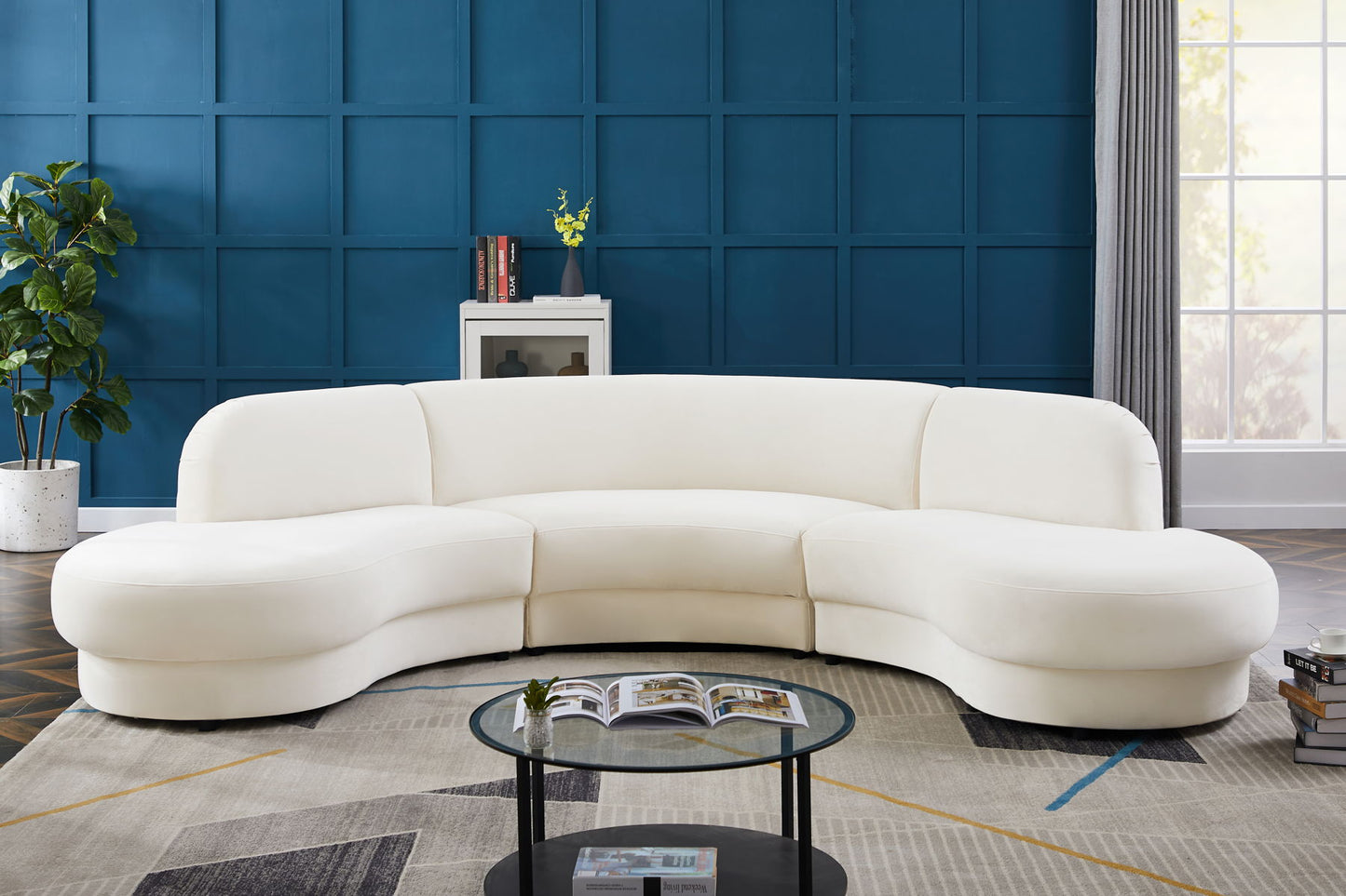 Rosa Velvet Modular 3 piece Sectional