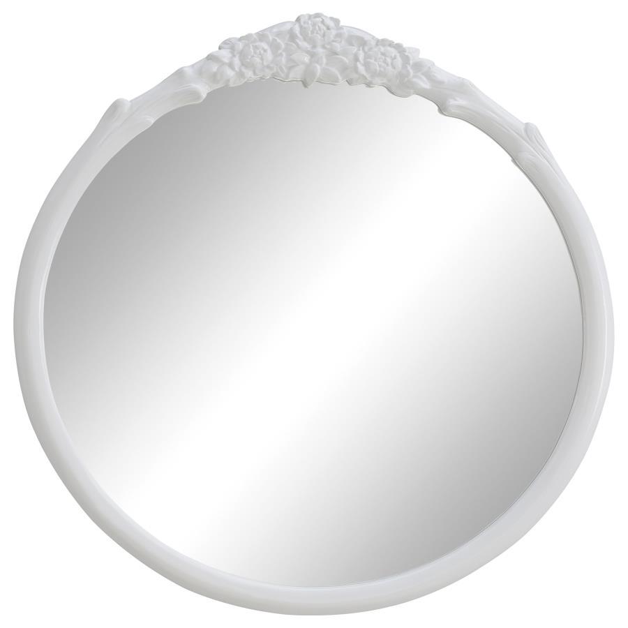 Sylvie - Round Accent Mirror - White