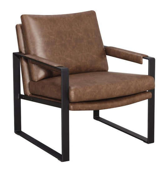 Rosalind - Upholstered Accent Chair With Removable Cushion - Brown