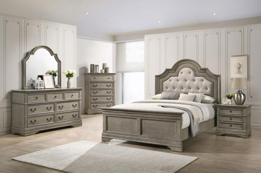 Manchester - Queen Bed 5 Piece Set - Light Gray