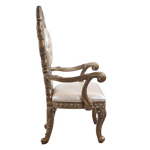 Constantine - Dining Chair (2 Piece) - PU, Brown & Gold Finish