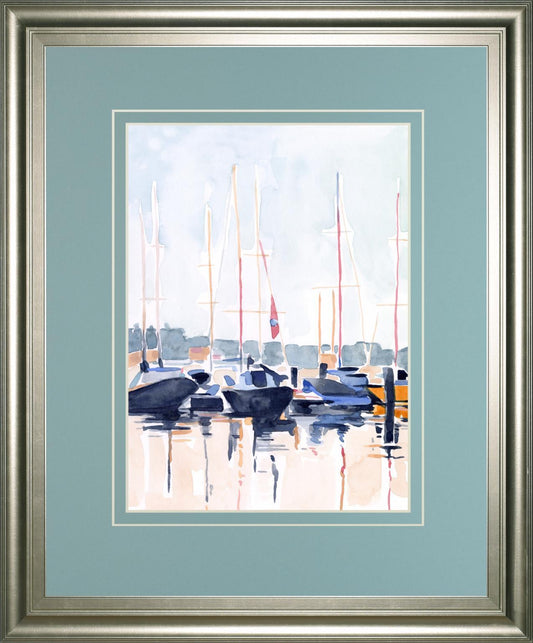 Watercolor Boat Club II By Emma Scarvey 34x40 - Beige