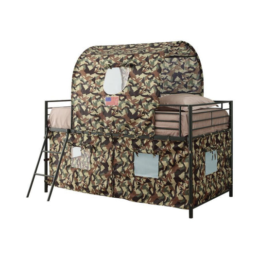 Camouflage - Tent Loft Bed With Ladder - Brown