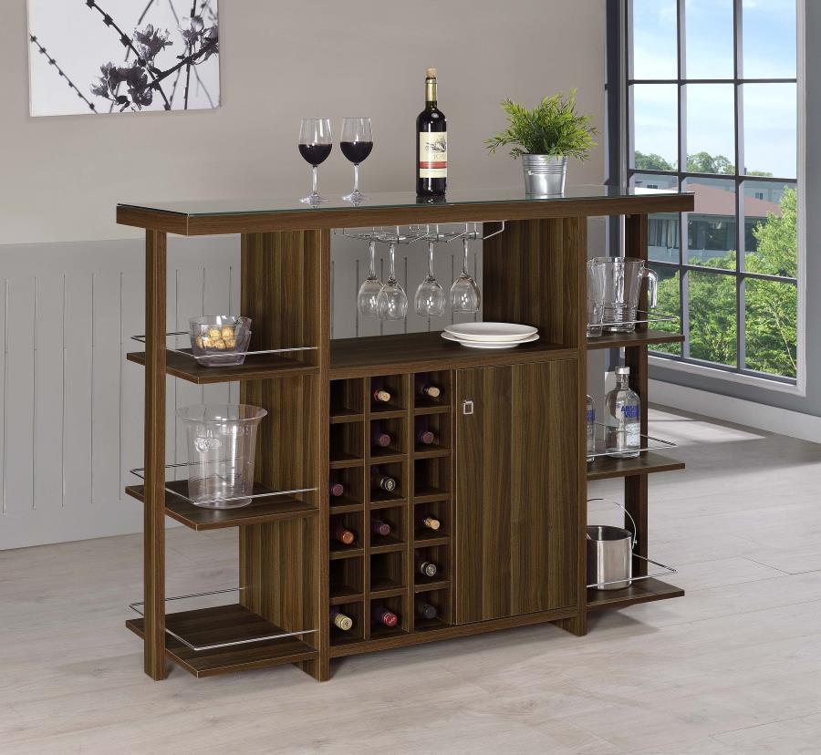 Diggs - Bar Unit With Wine Bottle Storage - Brown