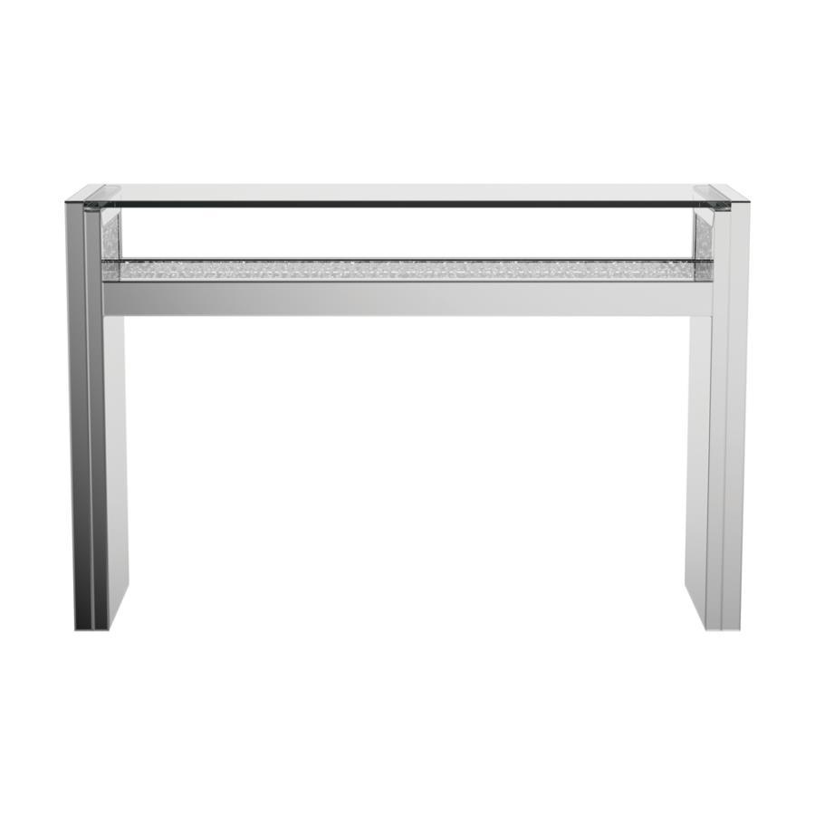 Edna - 1-Shelf Console Table - Pearl Silver