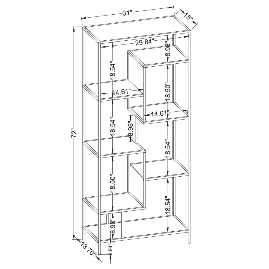 Asher - 7-Shelf Bookcase - Walnut