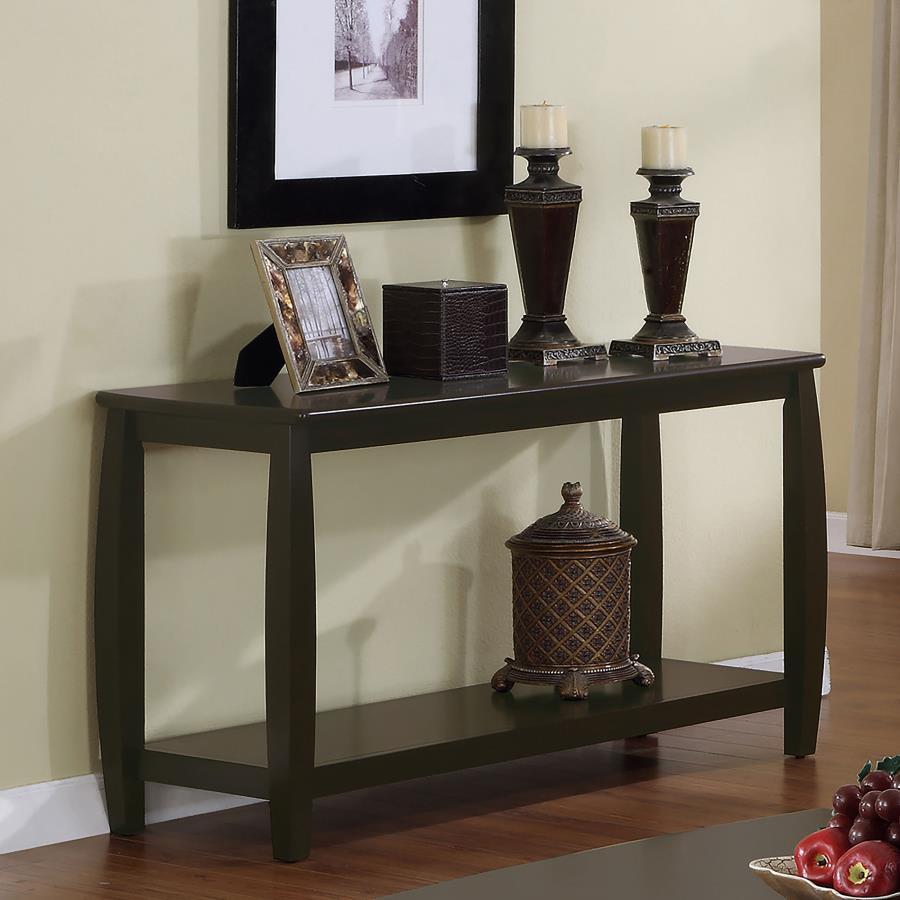 Dixon - Rectangular Sofa Table With Lower Shelf - Brown