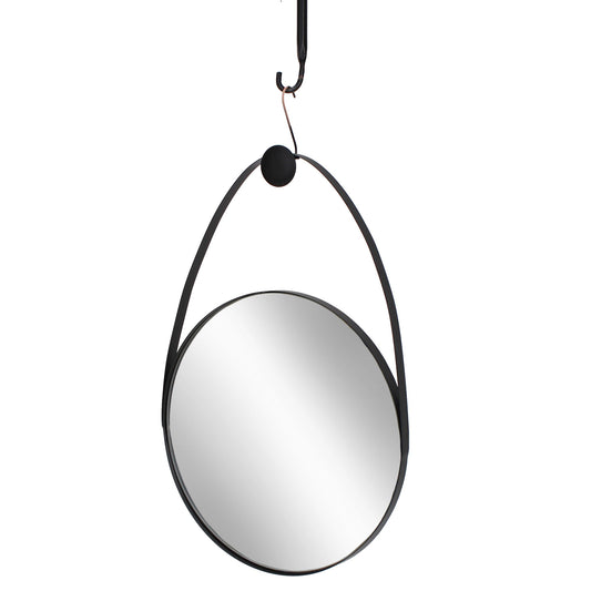 Metal Oval Mirror 27" - Black