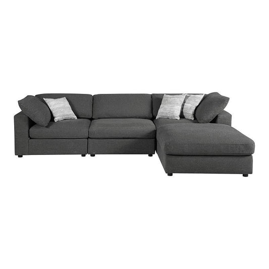 Serene - 4 Piece Sectional Set (1 Armless Chair, 2 Corners And 1 Ottoman) - Black