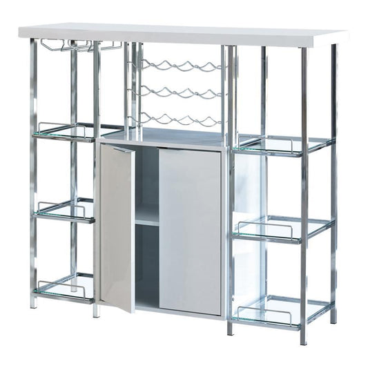 Gallimore - 2-door Bar Cabinet With Glass Shelf - White