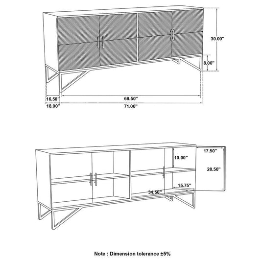 4-Doors Accent Cabinet - Black