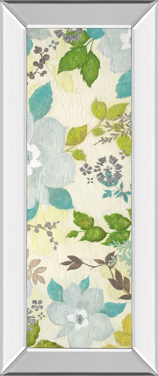 Fragrant Garden Il By Tava Studios - Mirror Framed Print Wall Art - Blue