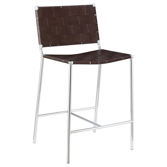 Adelaide - Upholstered Counter Height Stool With Open Back - Brown