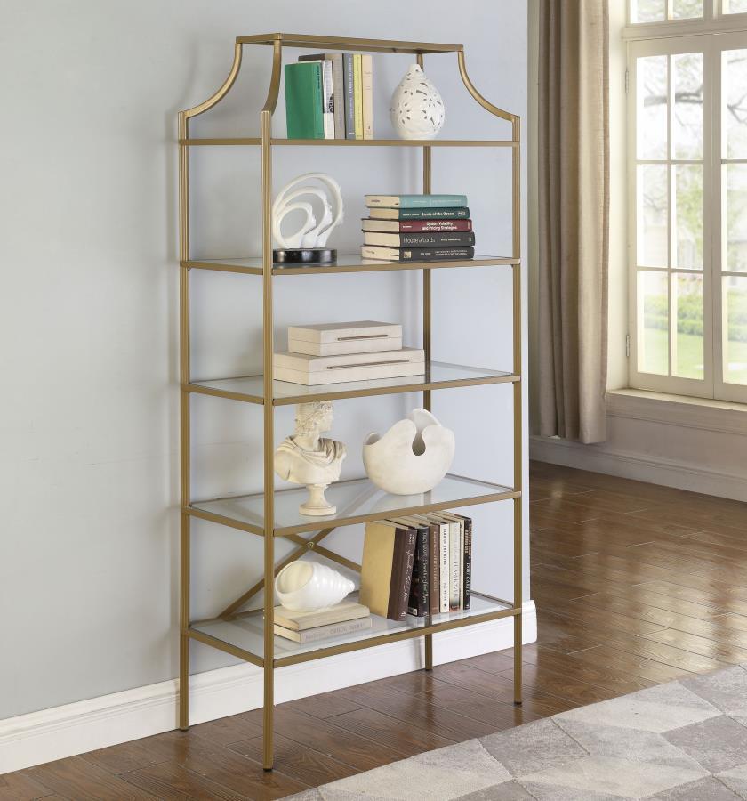 Serena - 5-tier Tempered Glass Shelves - Yellow