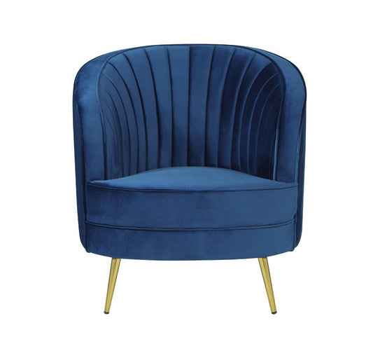 Sophia - Upholstered Vertical Channel Tufted Chair - Blue