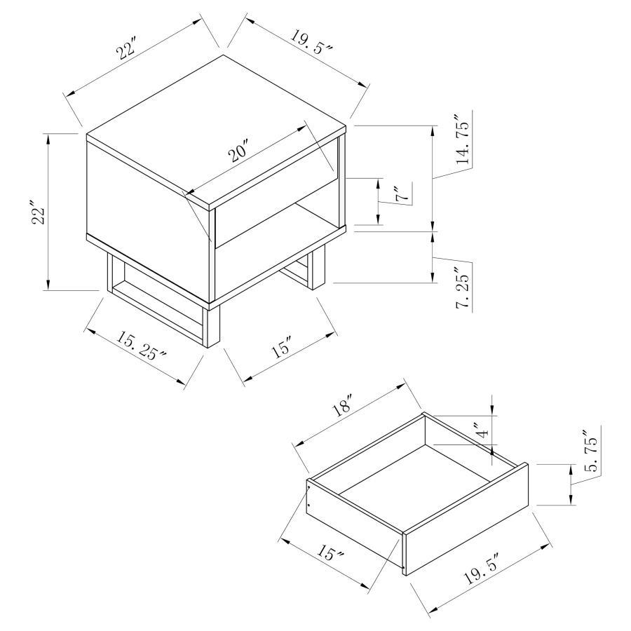 Atchsion - 1-Drawer End Table - White