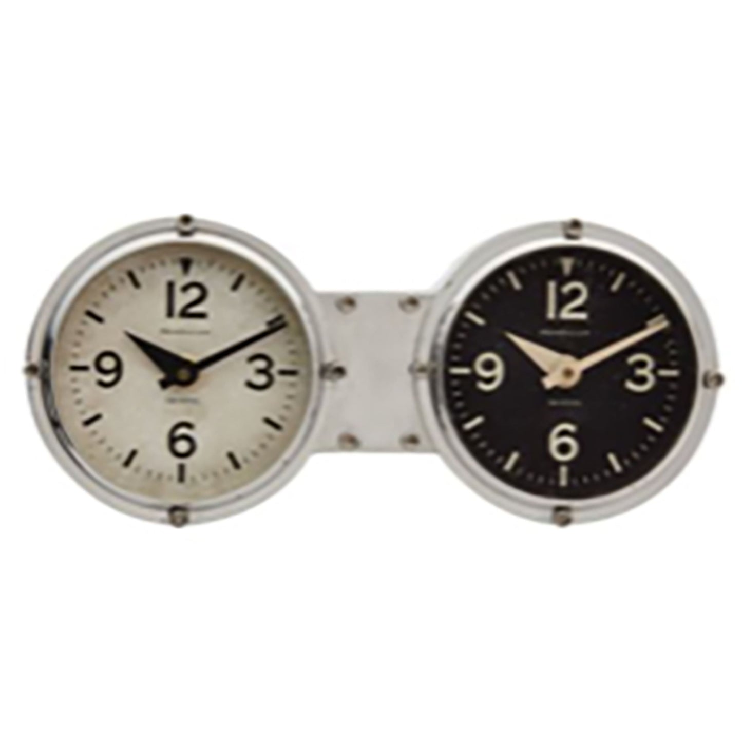 Metal Dual Clock - Silver