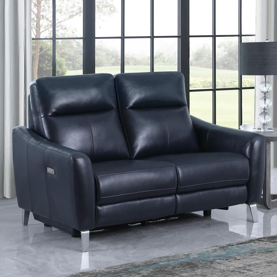 Derek - Power Loveseat - Blue