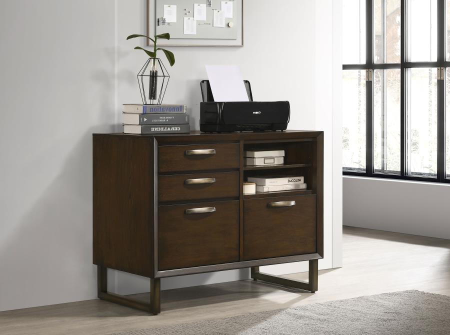 File Cabinet - Dark Walnut / Gunmetal