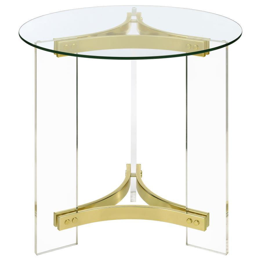 End Table Glass - Yellow