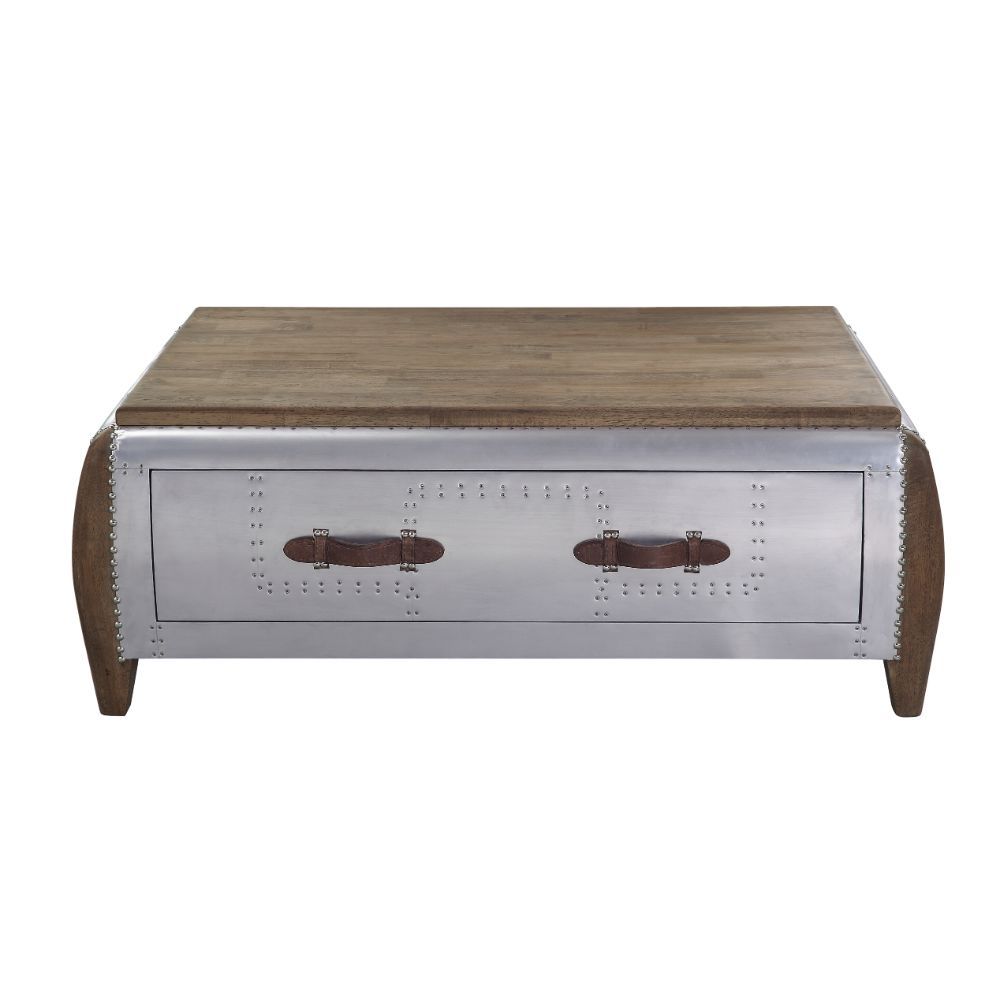 Brancaster - Coffee Table - Antique Oak & Aluminum