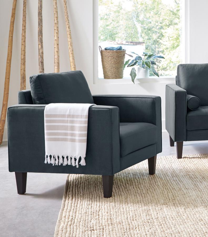 Gulfdale - Cushion Back Upholstered Chair - Dark Green