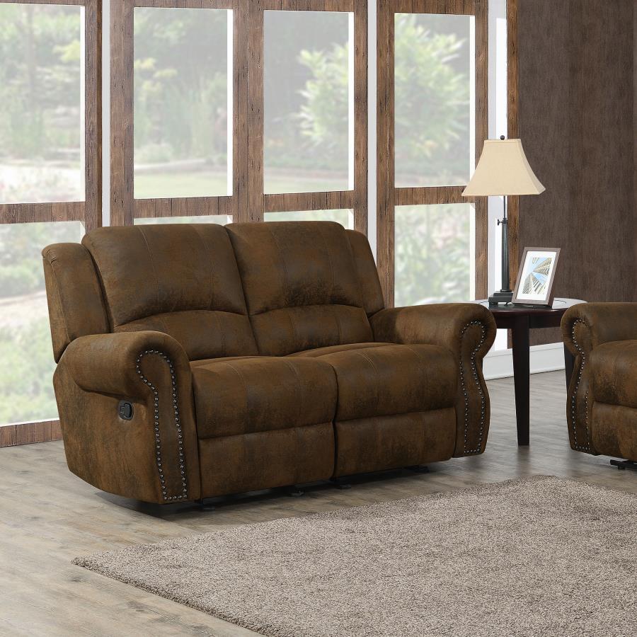 Sir Rawlinson - Rolled Arm Glider Loveseat with Nailhead Trim