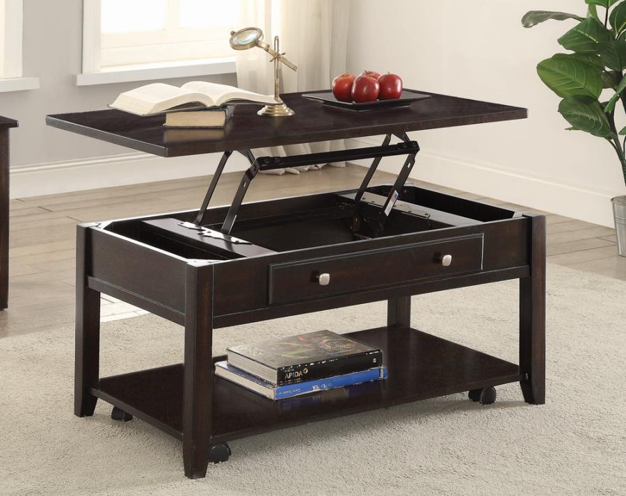 Bradford - Rectangular Lift Top Coffee Table - Brown