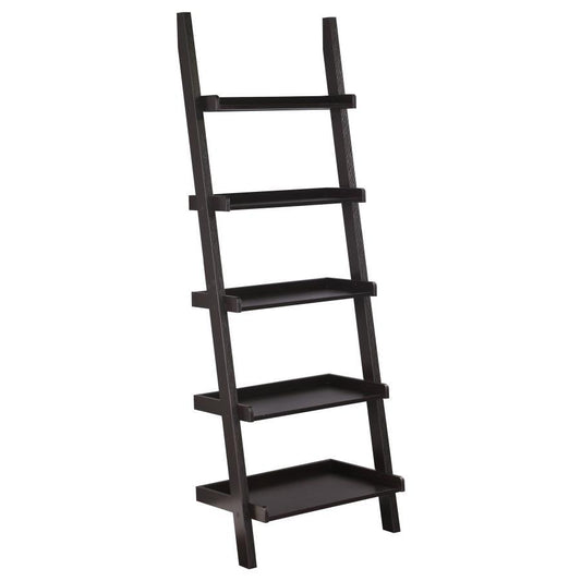 Colella - 5-Shelf Ladder Bookcase - Brown