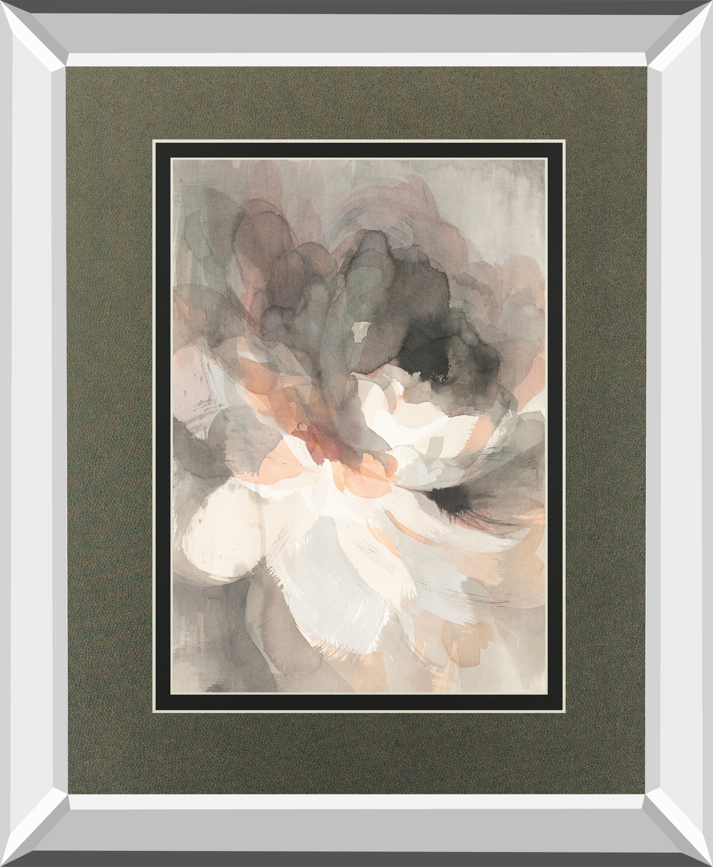 Abstract Peony By Danhui Nai Mirrored Frame