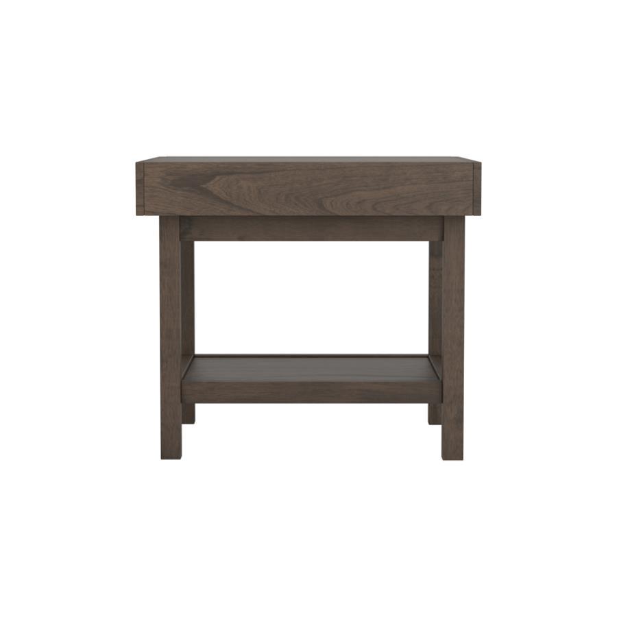 Owen - Rectangle End Table With Shelf - Brown