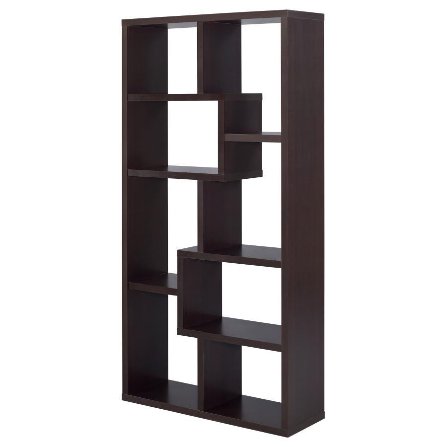 Coaster - 10-shelf Geometric Bookcase