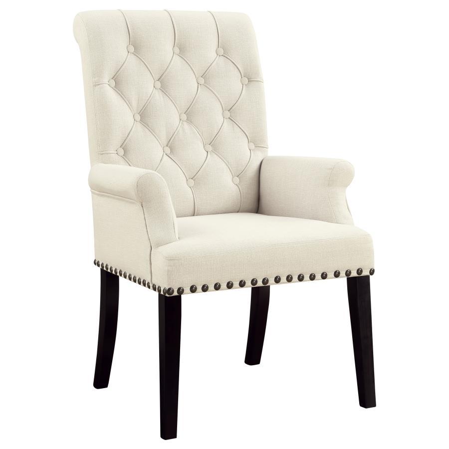 Mapleton - Tufted Back Upholstered Arm Chair - White