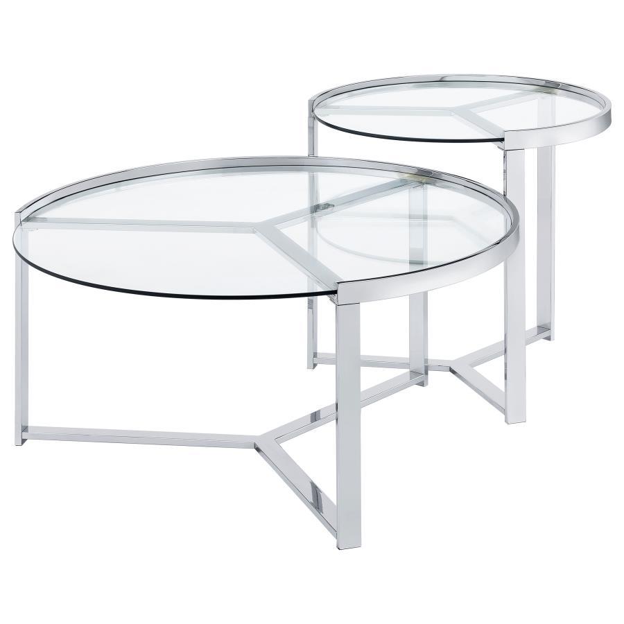 2 Piece Nesting Coffee Table - Glass