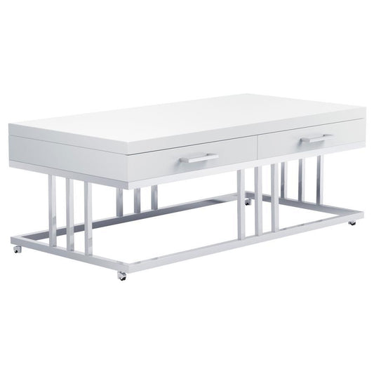 Dalya - 2-Drawer Rectangular Coffee Table - White