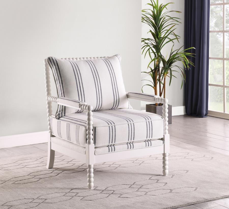 Blanchett - Upholstered Accent Chair With Spindle Accent - Pearl Silver