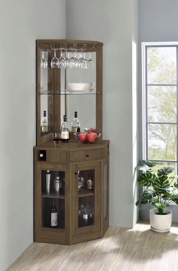 Alviso - Corner Bar Cabinet - Light Brown