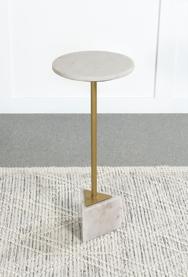 Accent Table - White / Gold