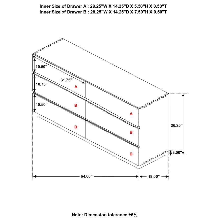 Winslow - 6-Drawer Dresser - Brown