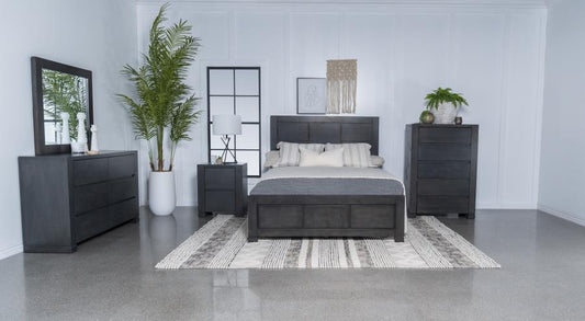 Lorenzo - Queen Bed 5 Piece Set - Dark Gray