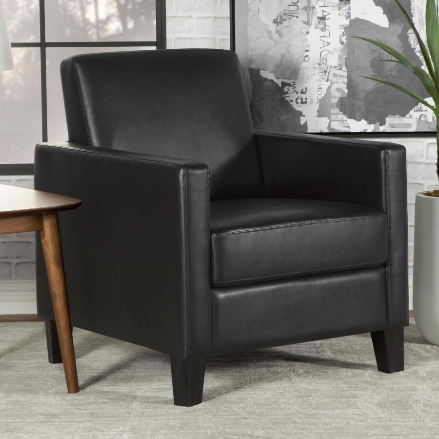 Julio - Accent Chair - Black - Faux Leather