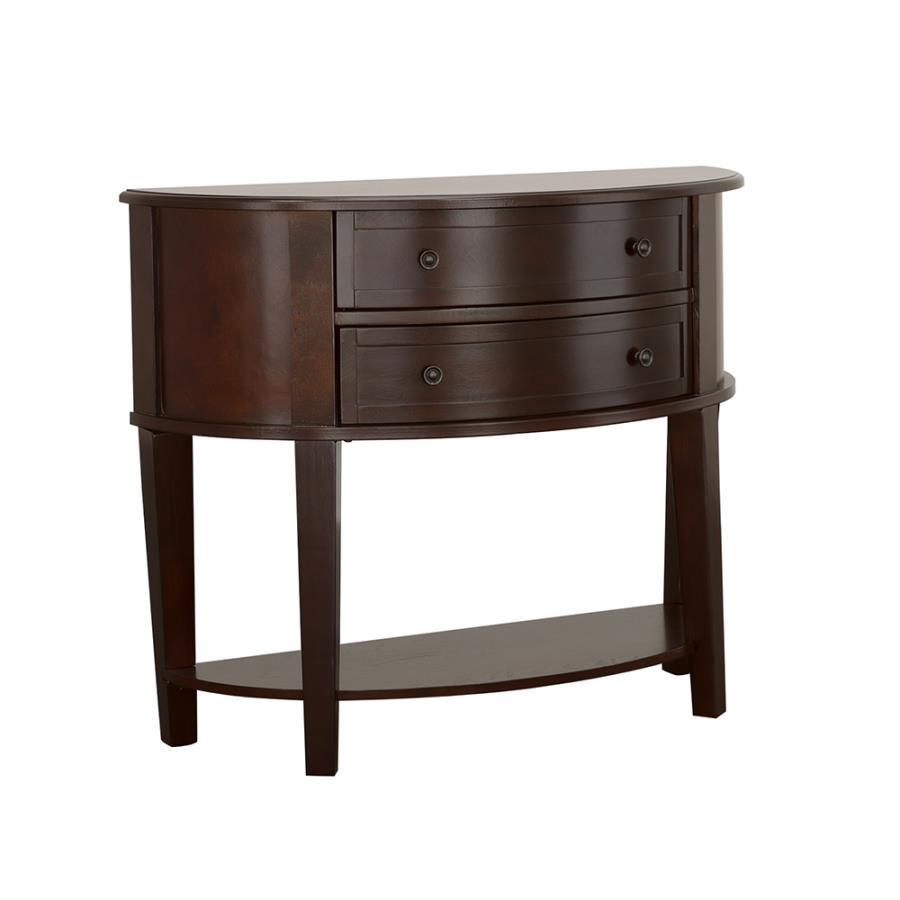 Diane - 2-Drawer Demilune Shape Console - Brown