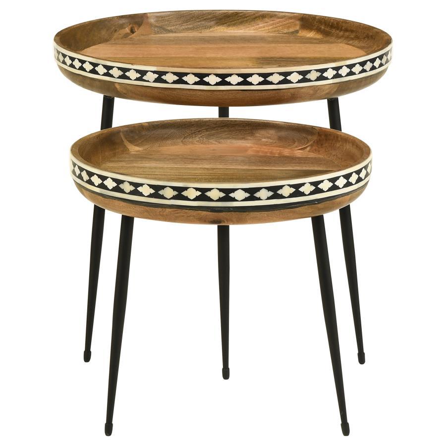 2 Pieces Nesting Tables - Natural / Black