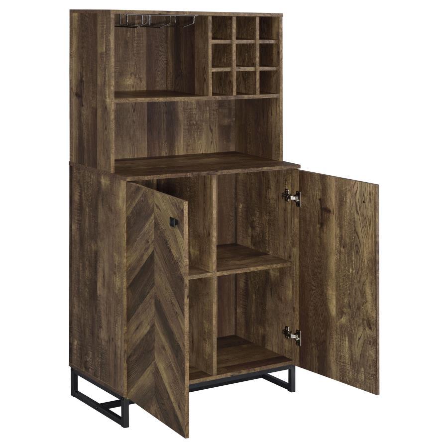 Mendoza - 2-door Wine Cabinet - Brown